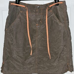 Brown Skirt with Orange Accents